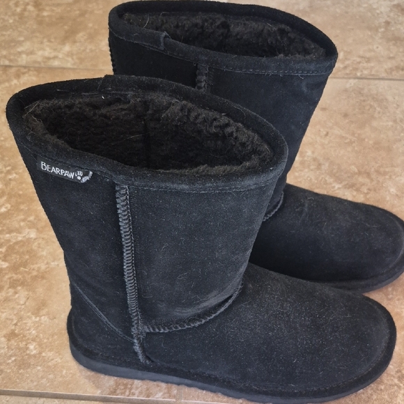 BearPaw Black Women's Boots sz 8/9 - Picture 4 of 8